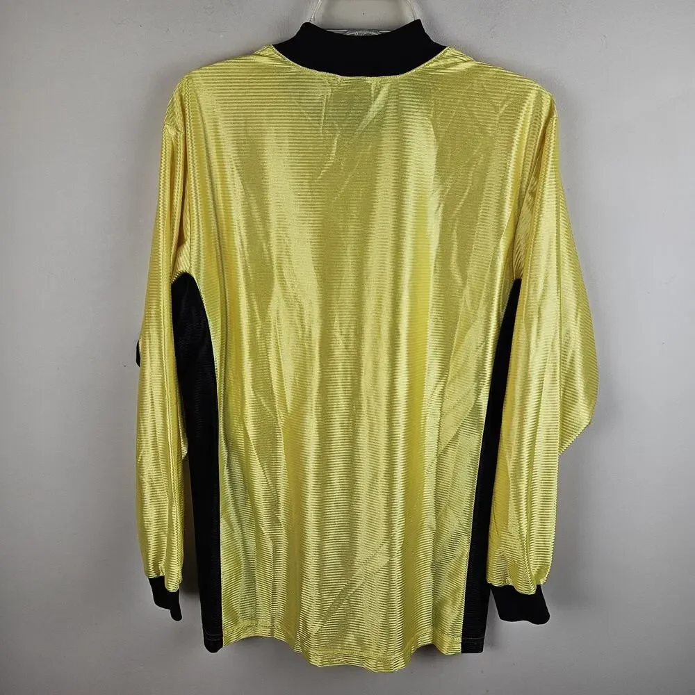 Vintage 90s Nike Soccer Jersey Men M Yellow Long Sleeve Goalkeeper Made In USA